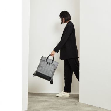 HAREWOOD Slim Laptop Tote Backpack 15" (Grey Check)