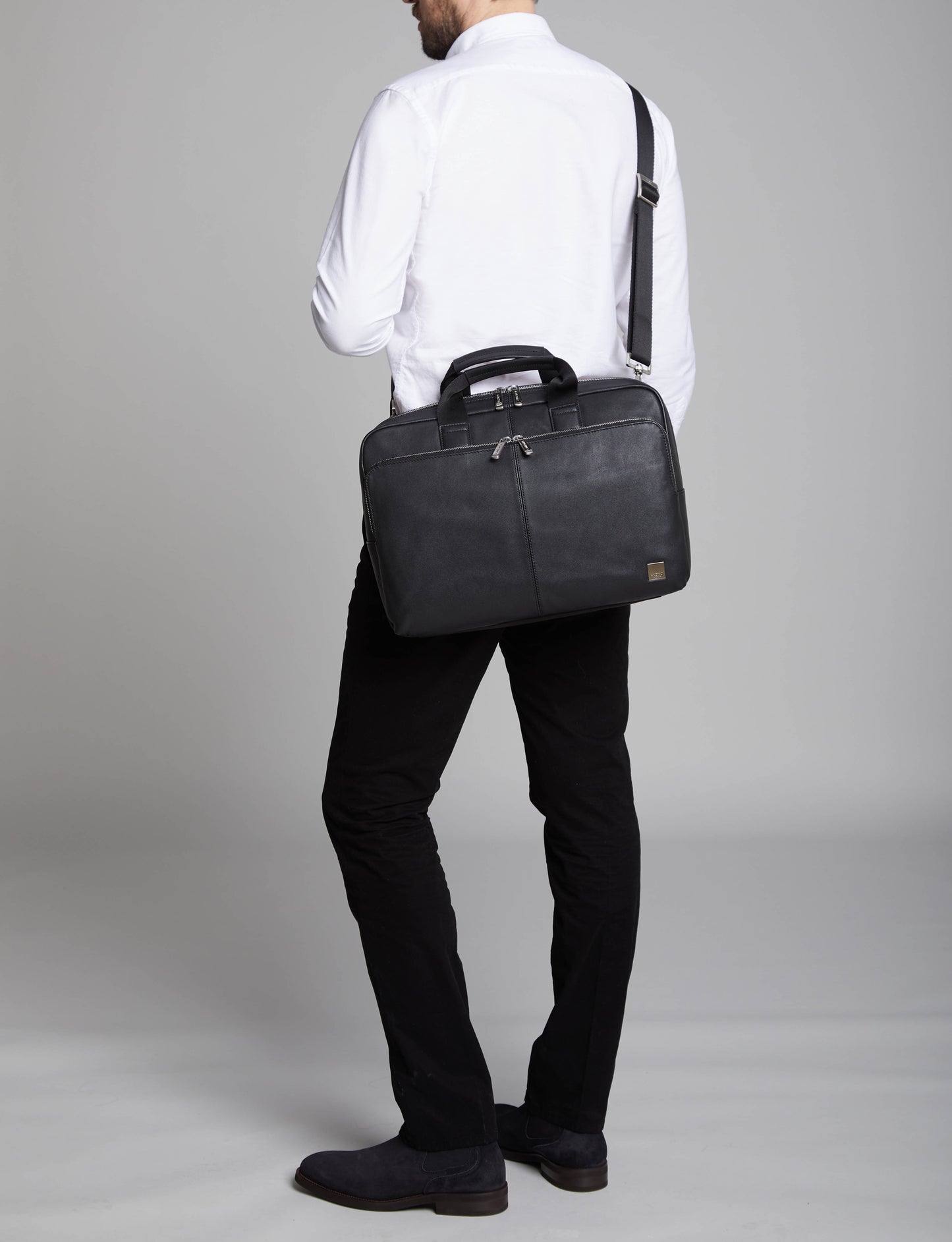 NEWBURY Leather Briefcase 15" (Black)