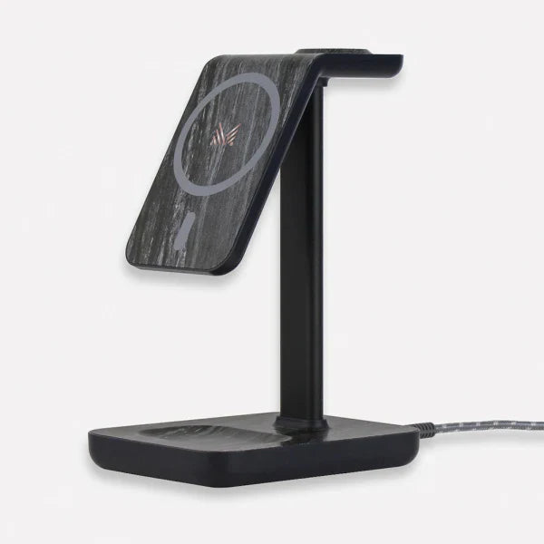 MONOCOZZI Motif | 3 in 1 Wireless Charging Stand (Marble Noir)