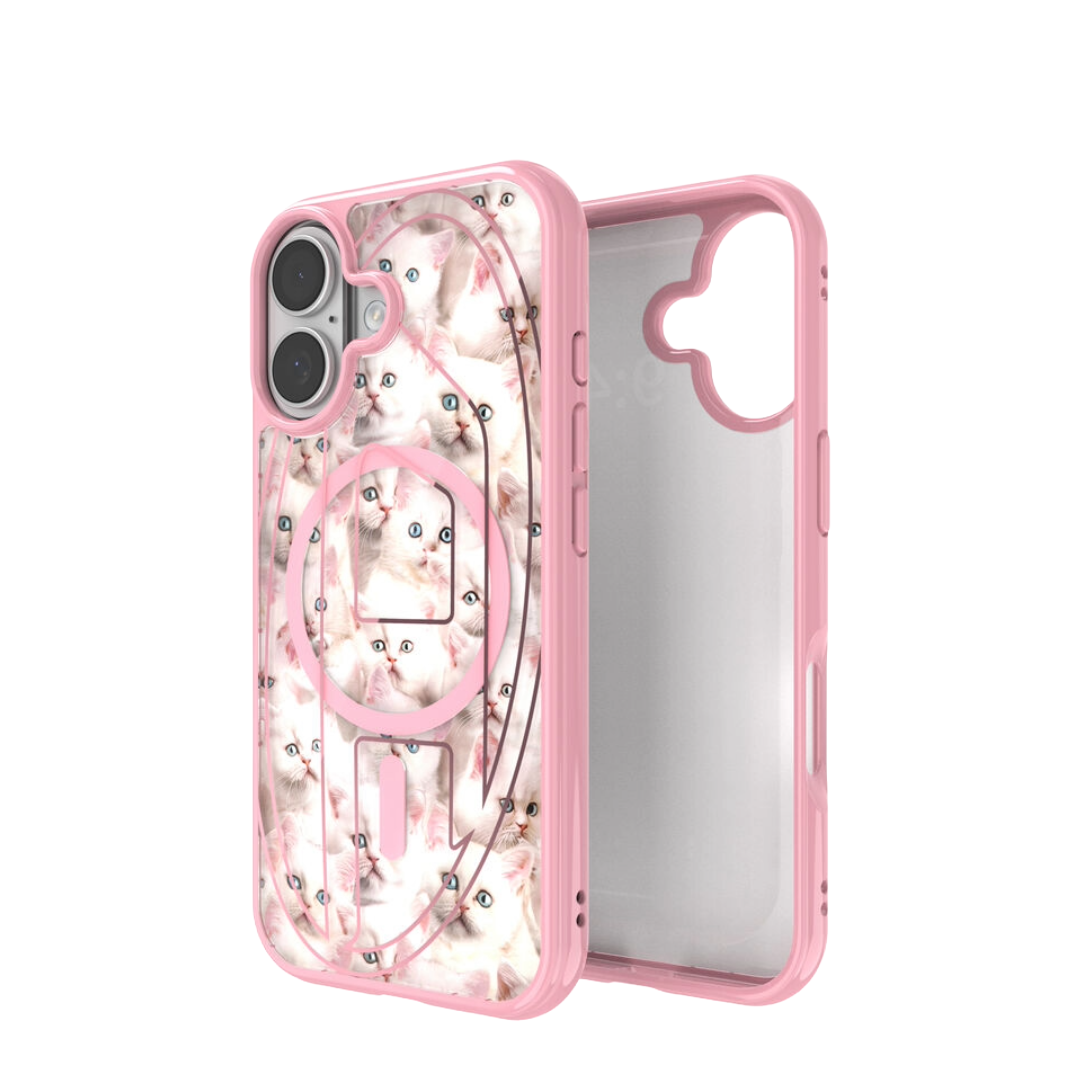 DIESEL Oval D cats case with magsafe for iPhone 17 (Pink)