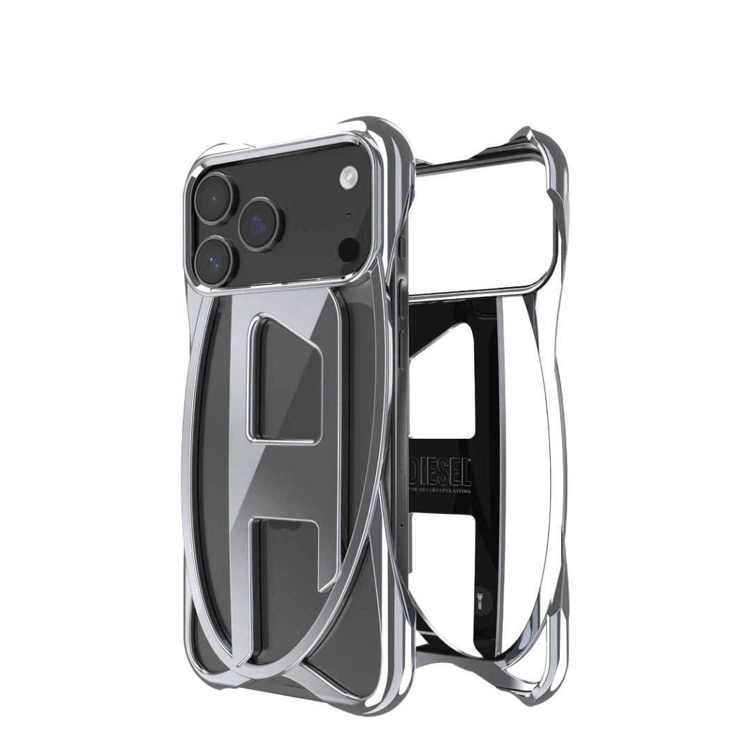DIESEL Caged D glossy case for iPhone 17 Pro Max (Grey)