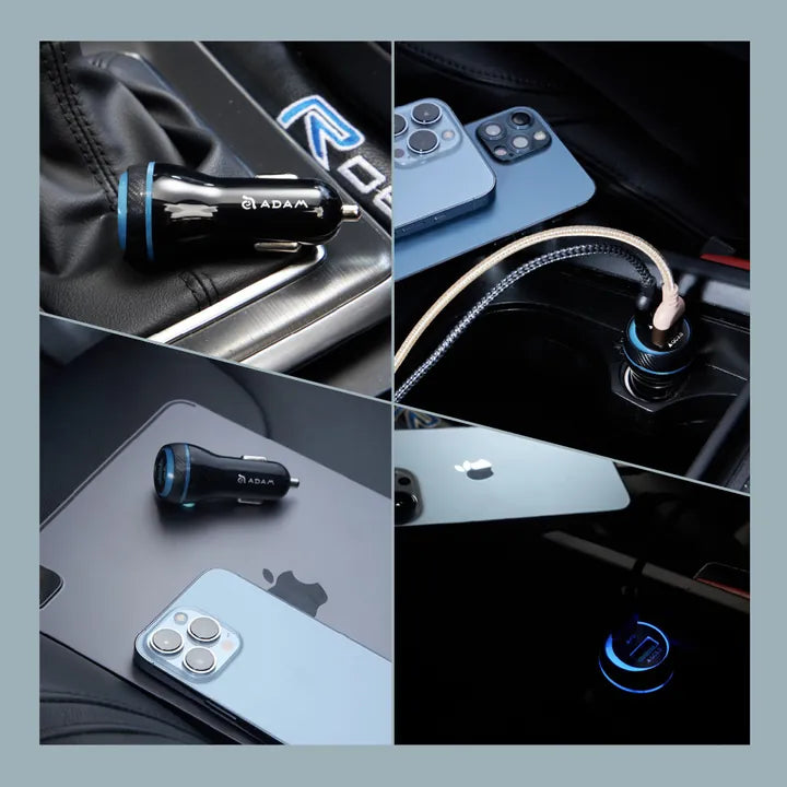 ADAM ELEMENTS OMNIA C1+ 45W PD/QC USB-C/USB-A Fast Charging Car Charger (Black)