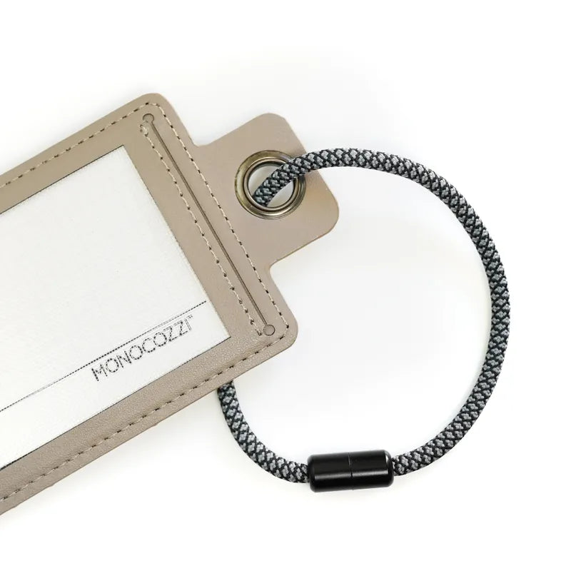 MONOCOZZI Lucid Refined Premium Vegan Leather Luggage Tag (Elephant Grey)