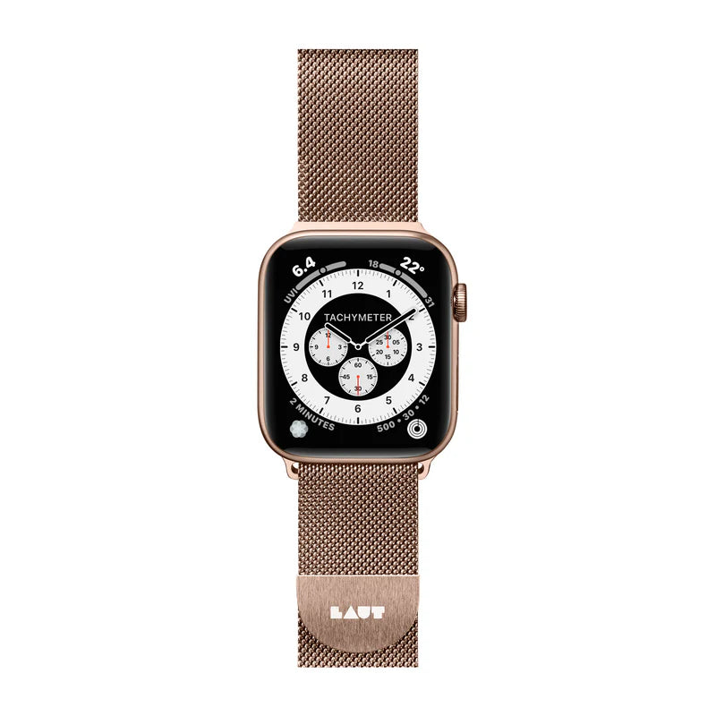 LAUT Steel Loop Watch Strap for Apple Watch Series 4-10 & SE & ULTRA 42/41/40mm (Gold)