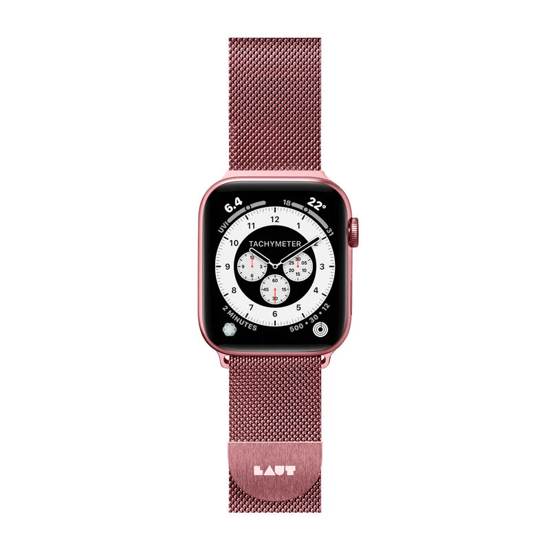 LAUT Steel Loop Watch Strap for Apple Watch Series 4-10 & SE & ULTRA 42/41/40mm (Rose Gold)