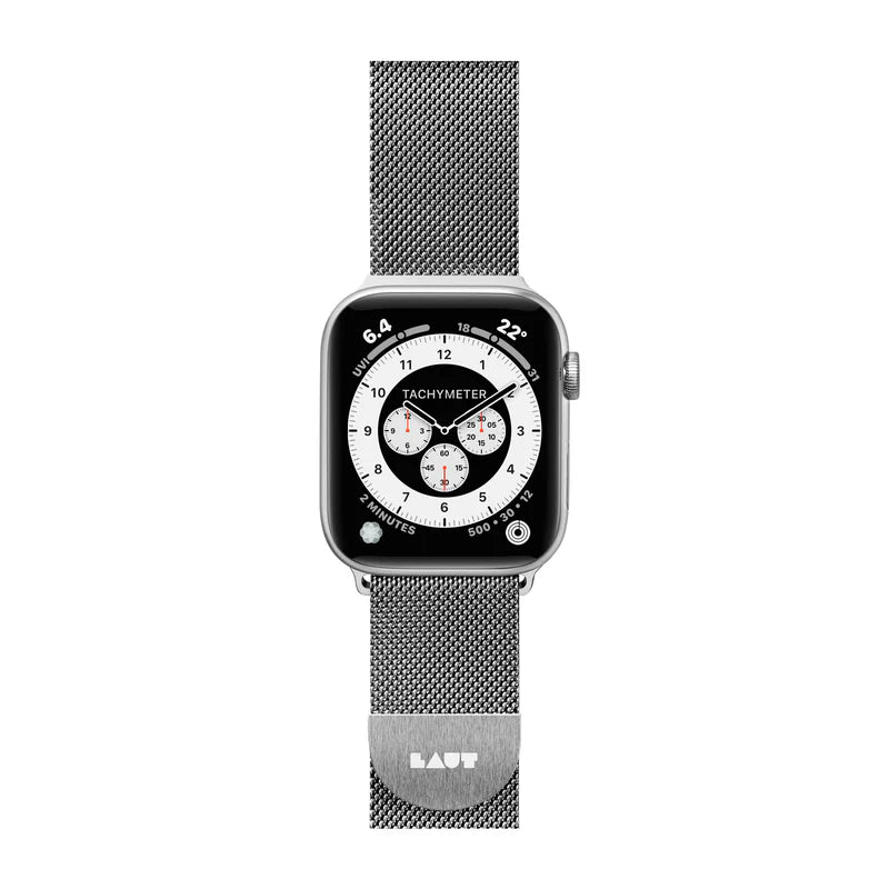 LAUT Steel Loop Watch Strap for Apple Watch Series 4-10 & SE & ULTRA 49/46/45/44mm (Silver)