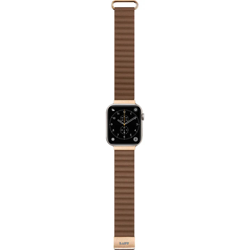 LAUT NOVI LUXE Watch Strap for Apple Watch Series 4-10 & SE & ULTRA 42/41/40mm (Sepia Brown)