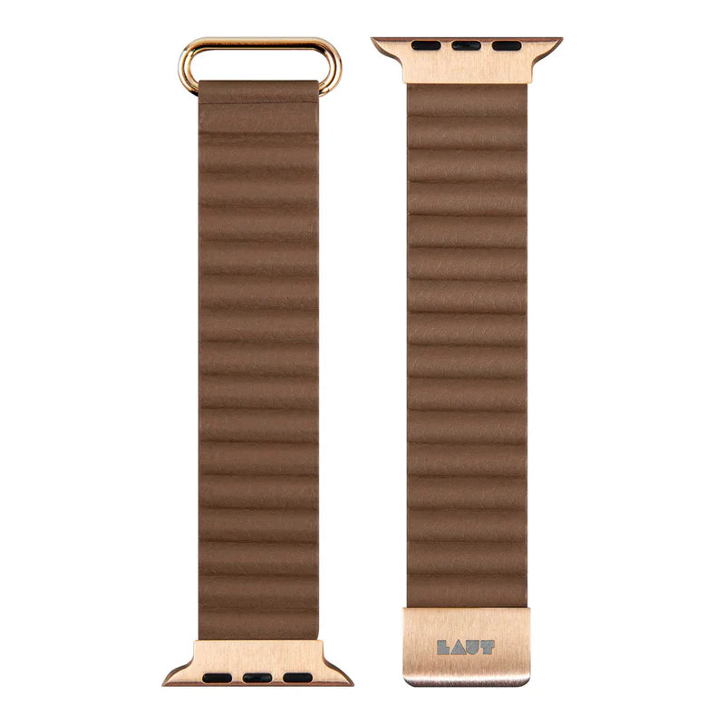LAUT NOVI LUXE Watch Strap for Apple Watch Series 4-10 & SE & ULTRA 42/41/40mm (Sepia Brown)