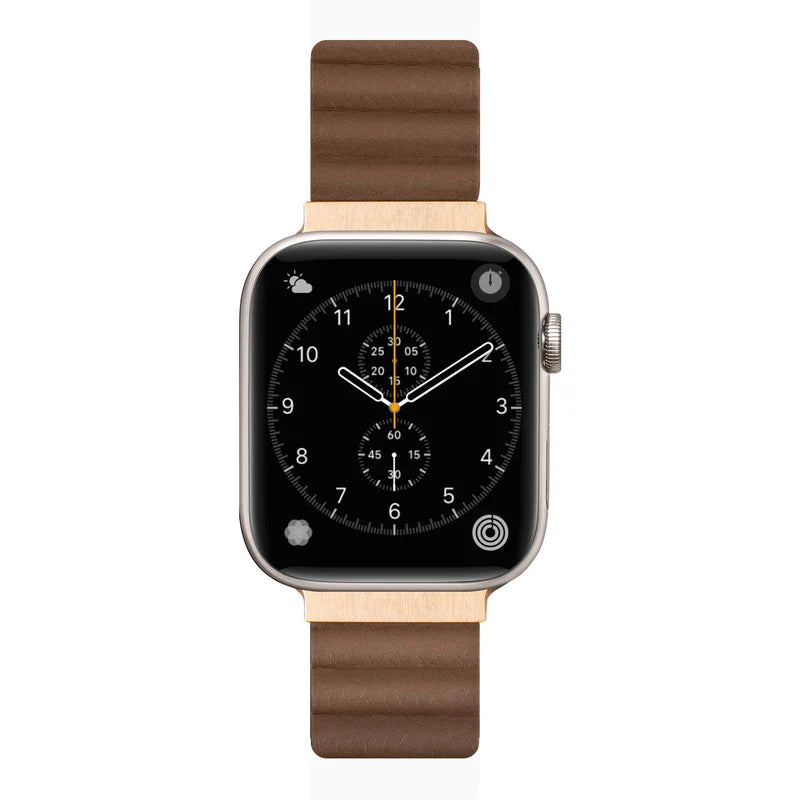 LAUT NOVI LUXE Watch Strap for Apple Watch Series 4-10 & SE & ULTRA 42/41/40mm (Sepia Brown)
