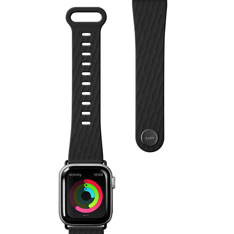 LAUT ACTIVE 2.0 Sport Watch Strap for Apple Watch Series 4-10 & SE & ULTRA 49/46/45/44mm (Black)