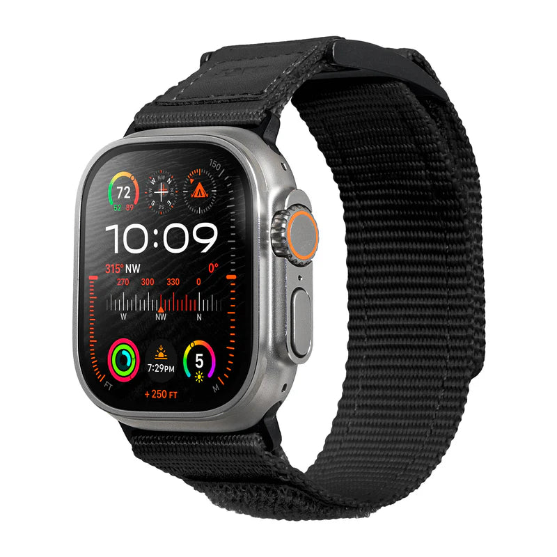 LAUT CHAMPS SPORT Watch Strap for Apple Watch Series 4-10 & SE & ULTRA 44/45/46/49mm (Black)