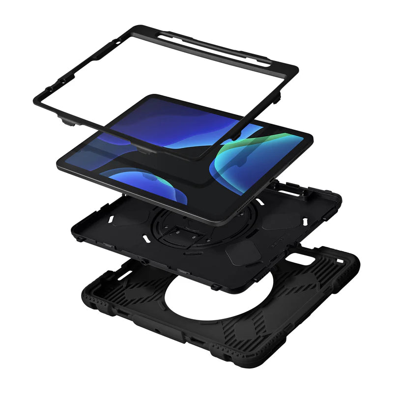 LAUT SHIELD ENDURO case with Pencil Holder for iPad Air 10.9" (2022) (Black)