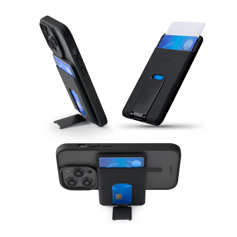 LAUT FLEXI PROP Card Holder Compatible with MagSafe (Black)