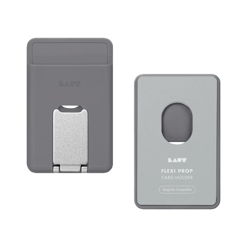 LAUT FLEXI PROP Card Holder Compatible with MagSafe (Grey)