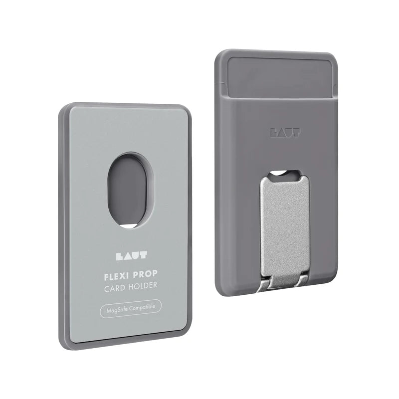 LAUT FLEXI PROP Card Holder Compatible with MagSafe (Grey)