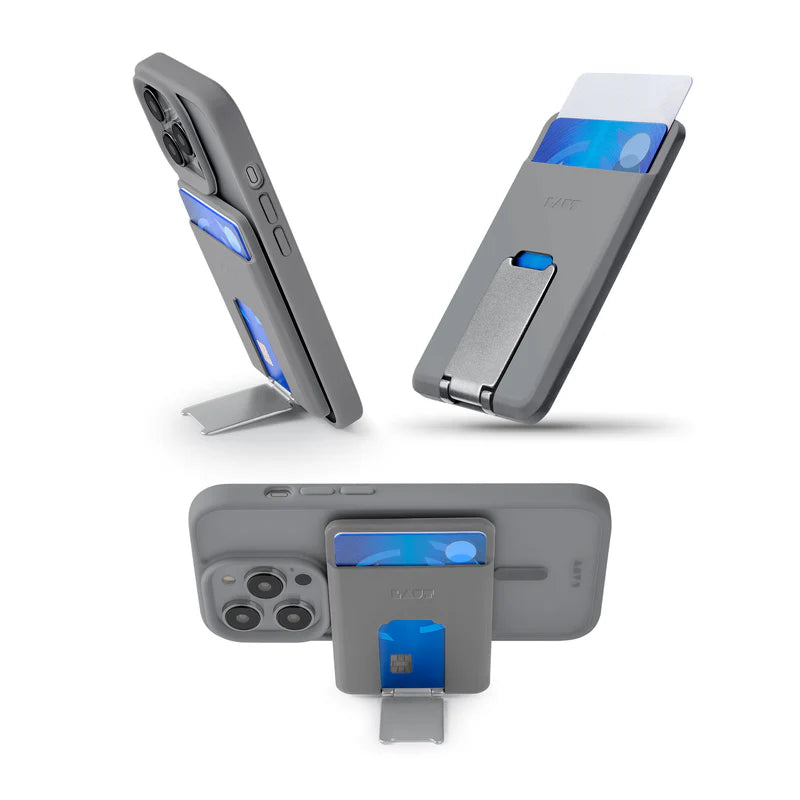 LAUT FLEXI PROP Card Holder Compatible with MagSafe (Grey)