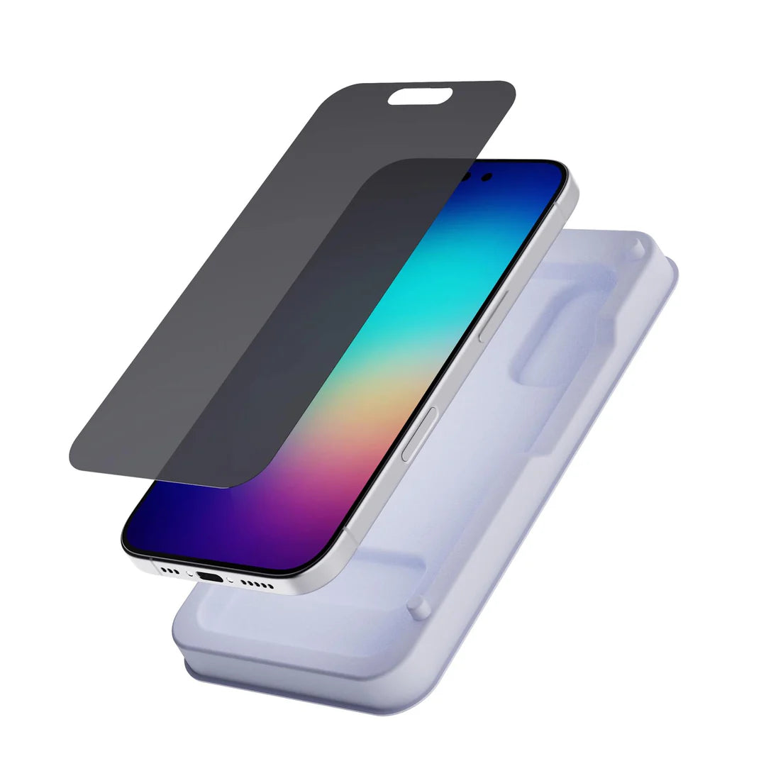 TECH21 FlexGlass Privacy Apple iPhone 16 Screen Protector (Black Privacy Glass)