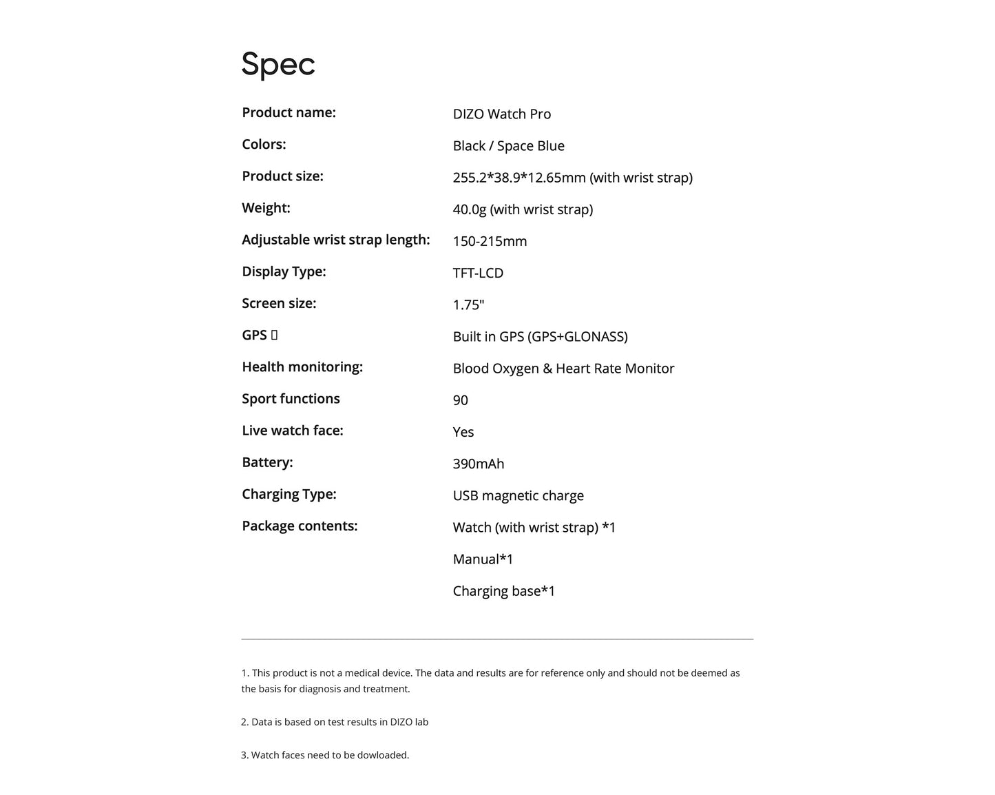 DIZO Watch Pro (Black)