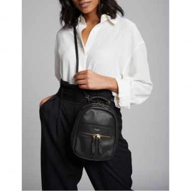 BEAUCHAMP XXS Leather Backpack / X-Body (Black)
