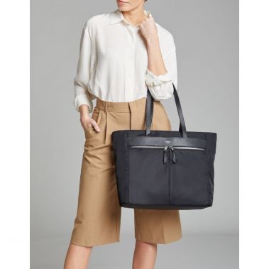 GROSVENOR PLACE L Tote 15'' (Black/Silver Hardware)