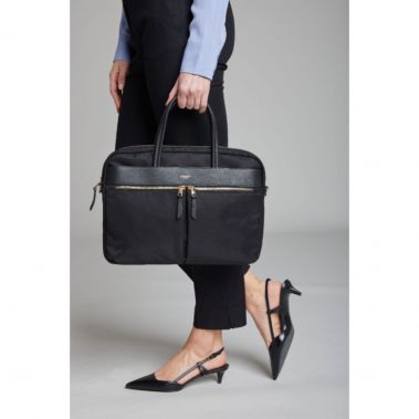 HANOVER Slim Briefcase 14'' (Black/Gold Hardware)