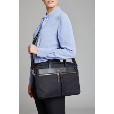 HANOVER Slim Briefcase 14'' (Black/Gold Hardware)