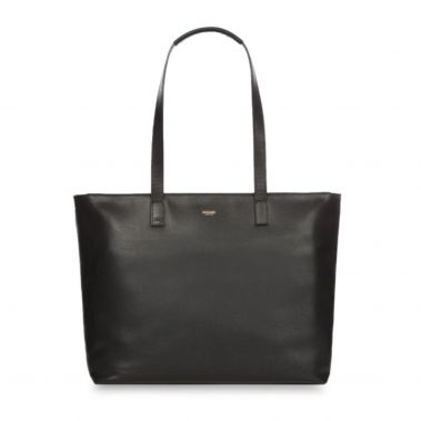 MADDOX L Leather Zip Tote 15" (Black)