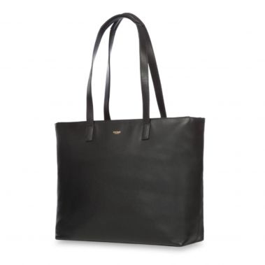 MADDOX L Leather Zip Tote 15" (Black)