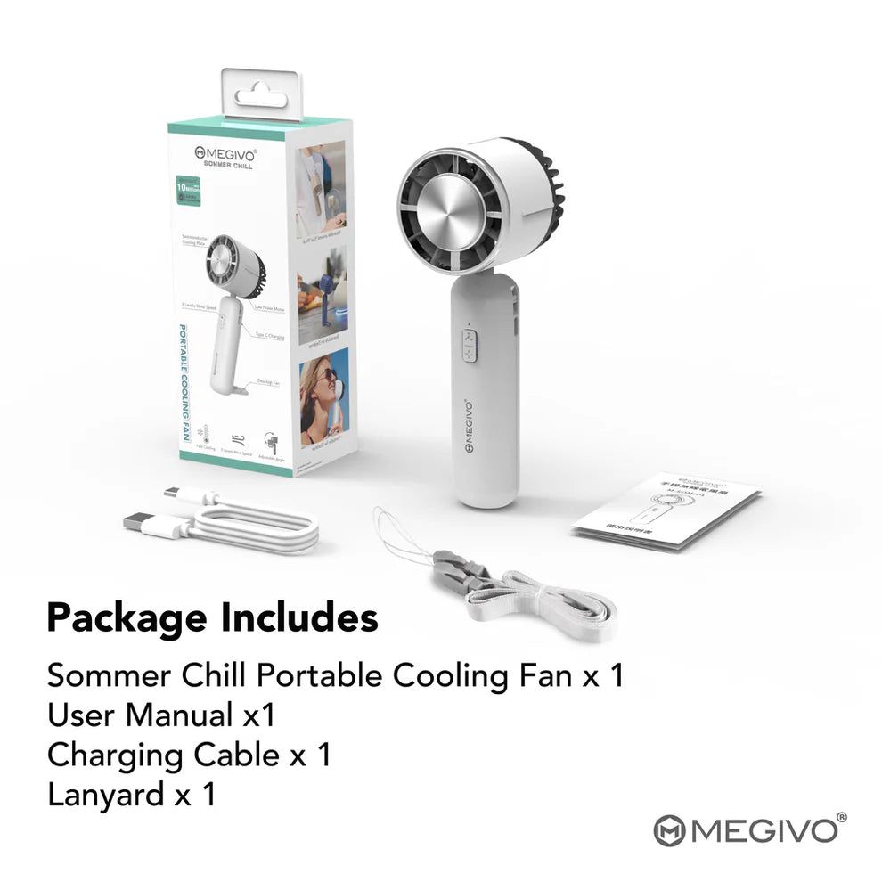 MEGIVO Sommer Chill Portable Cooling Fan (Beige)