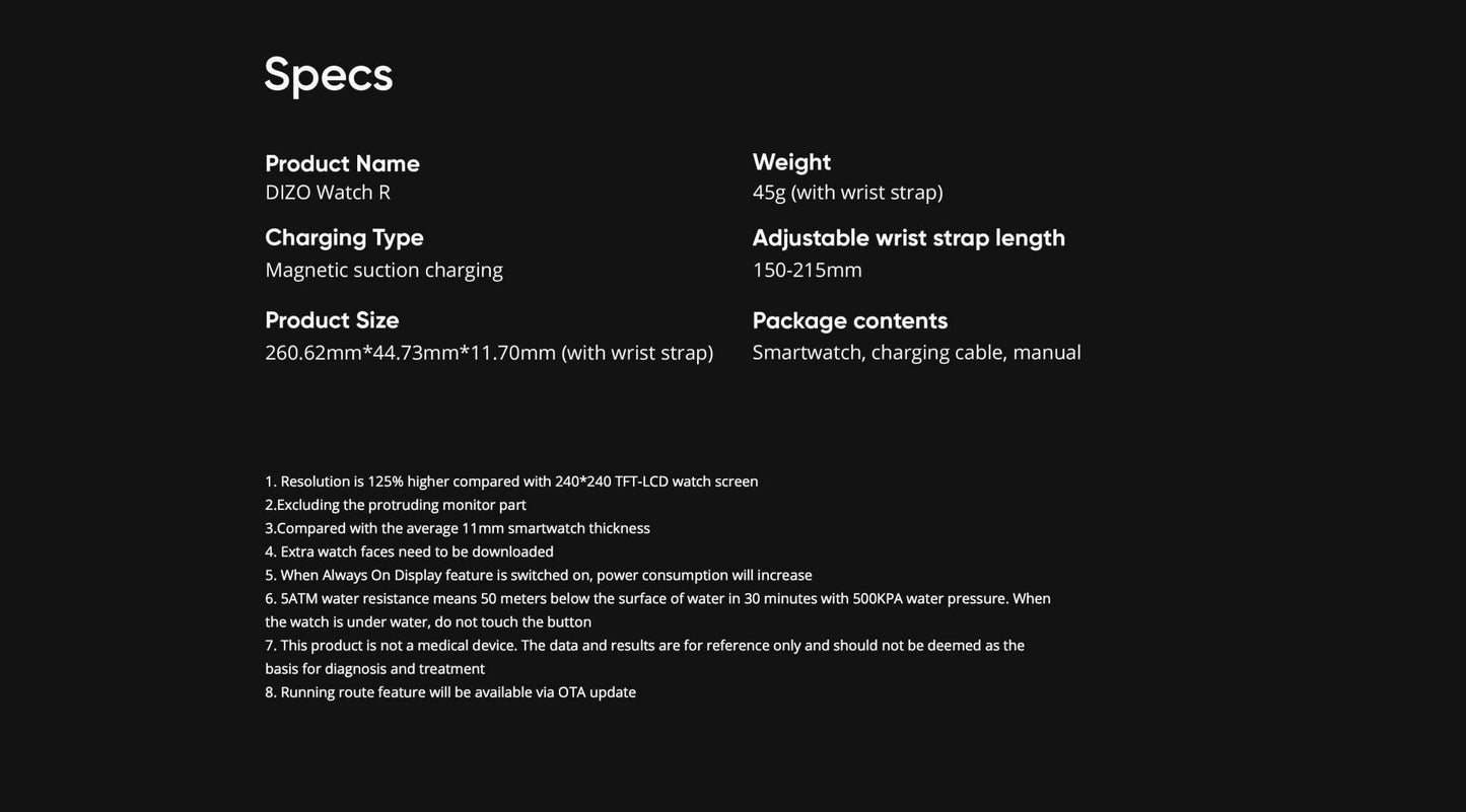 DIZO Watch R (Black)