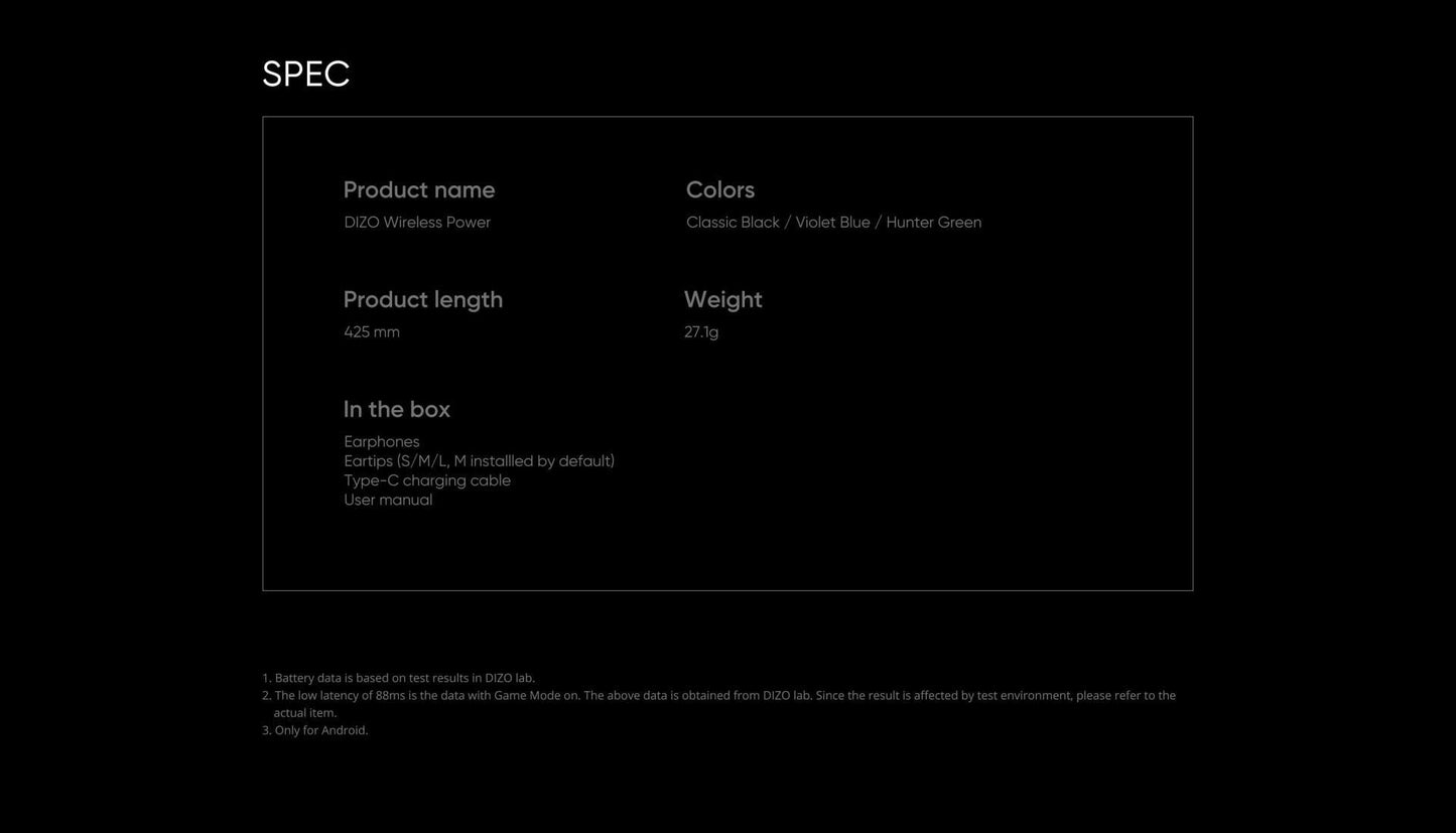 DIZO Wireless Power (Classic Black)