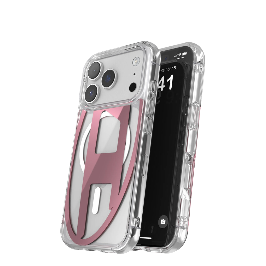 DIESEL Oval D metallic case with magsafe for iPhone 17 Pro Max (Pink)