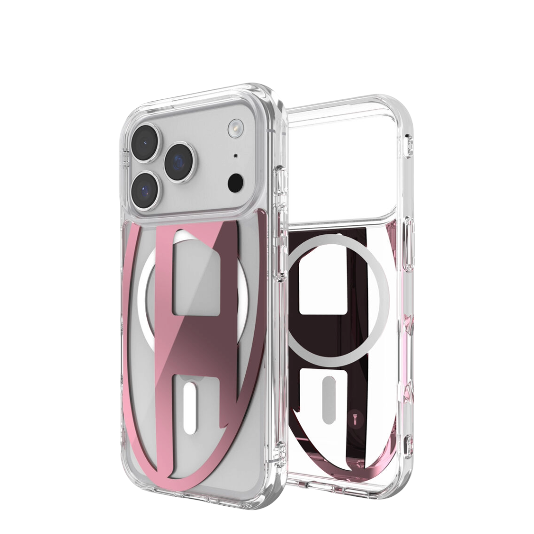 DIESEL Oval D metallic case with magsafe for iPhone 17 Pro Max (Pink)
