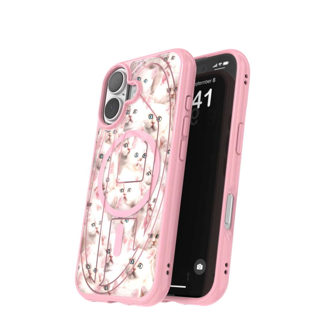 DIESEL Oval D cats case with magsafe for iPhone 17 (Pink)