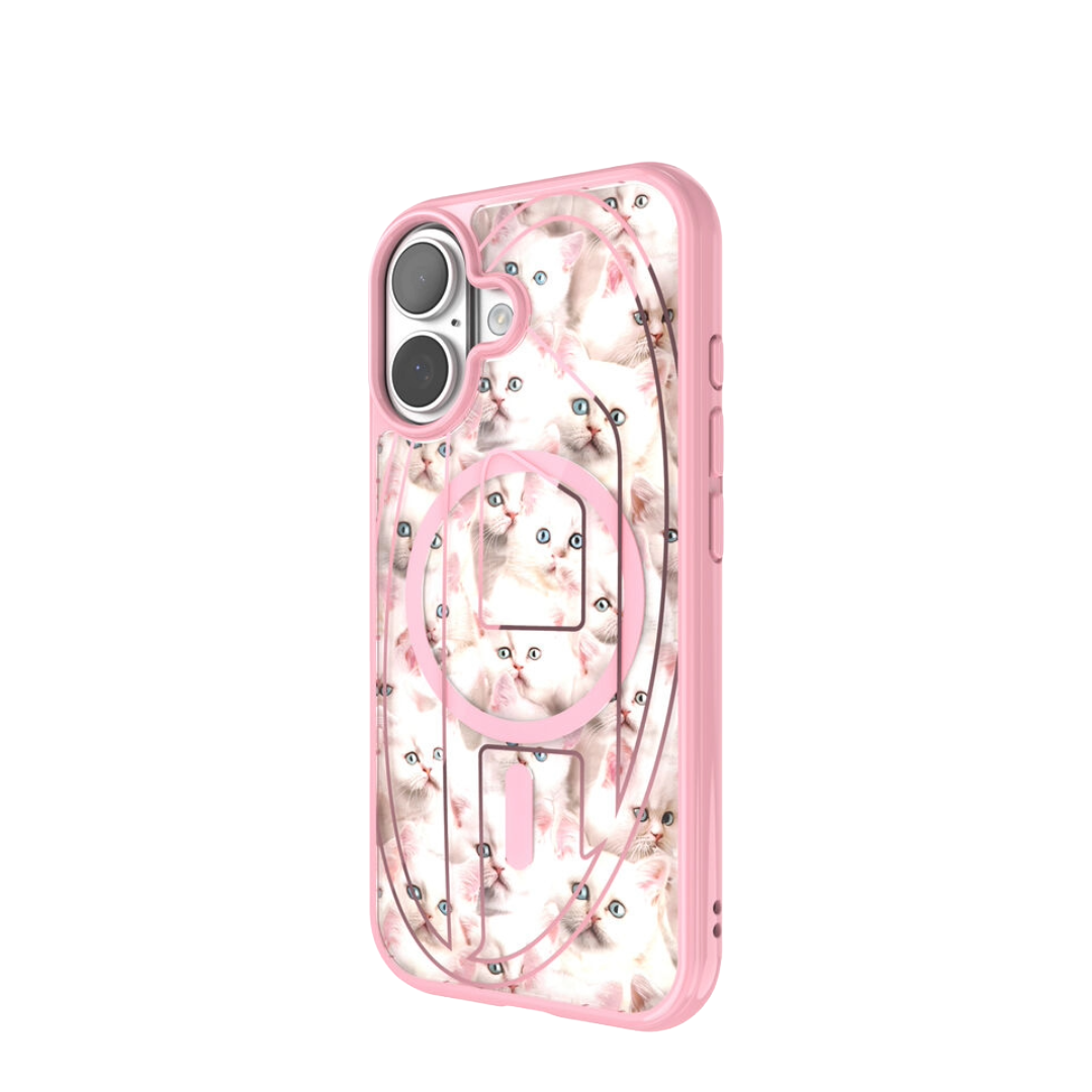 DIESEL Oval D cats case with magsafe for iPhone 17 (Pink)