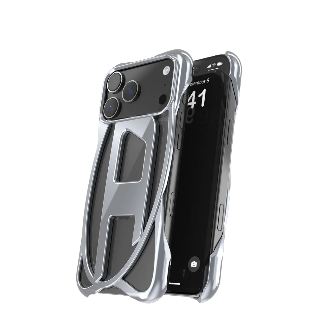DIESEL Caged D glossy case for iPhone 17 Pro Max (Grey)