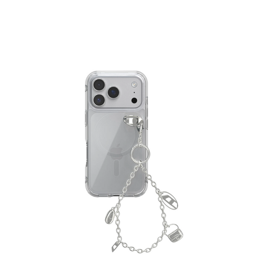 DIESEL Phone Charm + Charm Holder + Dust Plug (Silver）