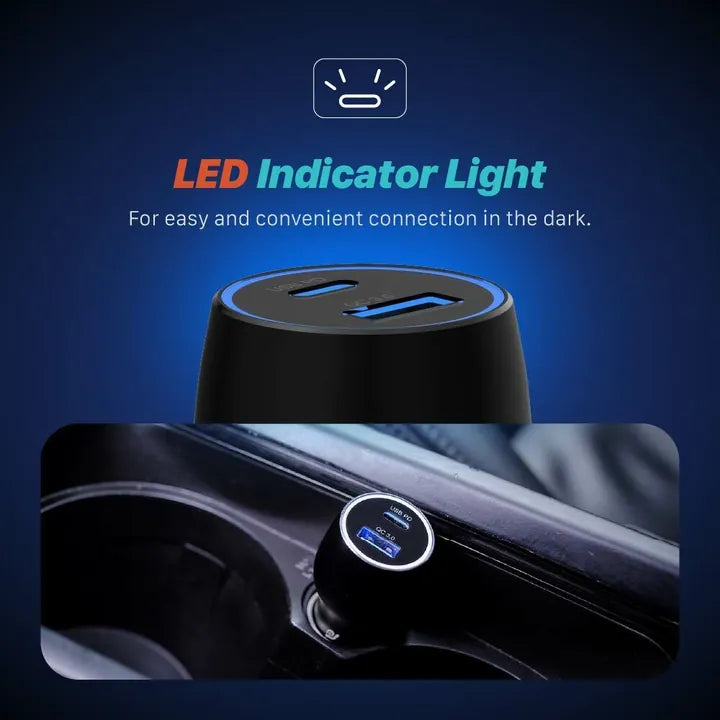 ADAM ELEMENTS OMNIA C1 Pro 83W PD/QC USB-C/USB-A Powerful Car Charger (Black)