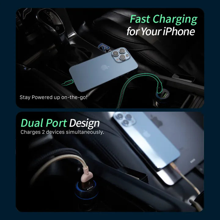 ADAM ELEMENTS OMNIA C1+ 45W PD/QC USB-C/USB-A Fast Charging Car Charger (Black)