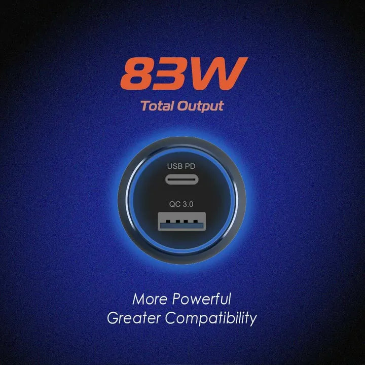 ADAM ELEMENTS OMNIA C1 Pro 83W PD/QC USB-C/USB-A Powerful Car Charger (Black)