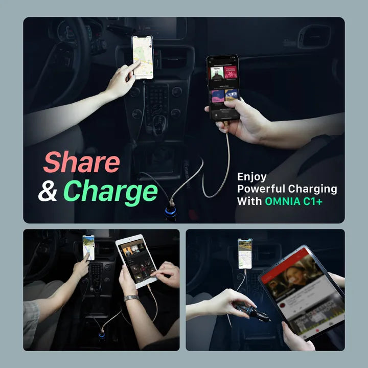 ADAM ELEMENTS OMNIA C1+ 45W PD/QC USB-C/USB-A Fast Charging Car Charger (Black)