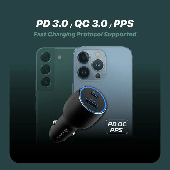 ADAM ELEMENTS OMNIA C1 Pro 83W PD/QC USB-C/USB-A Powerful Car Charger (Black)