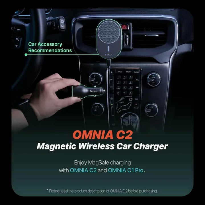 ADAM ELEMENTS OMNIA C1 Pro 83W PD/QC USB-C/USB-A Powerful Car Charger (Black)