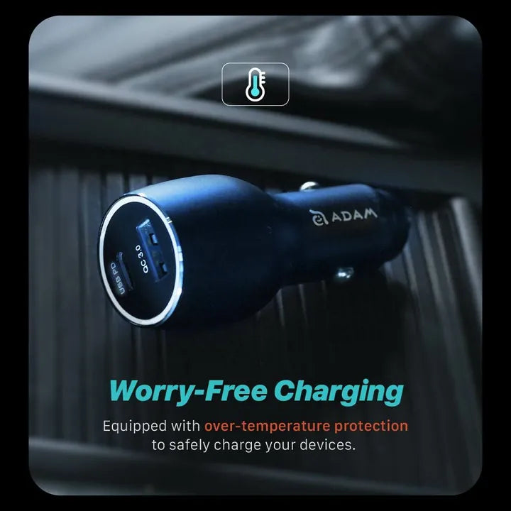 ADAM ELEMENTS OMNIA C1 Pro 83W PD/QC USB-C/USB-A Powerful Car Charger (Black)