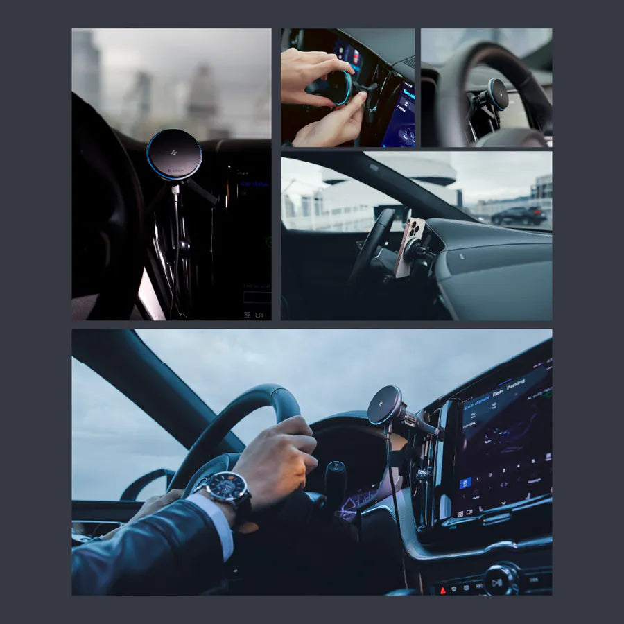ADAM ELEMENTS CQ2 Qi2 Magnetic Charging Car Mount (Black)