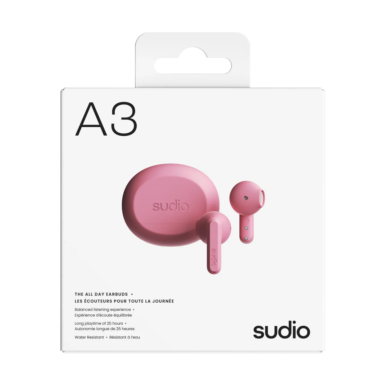 SUDIO A3 True Wireless All-Day Earbuds (Pink)