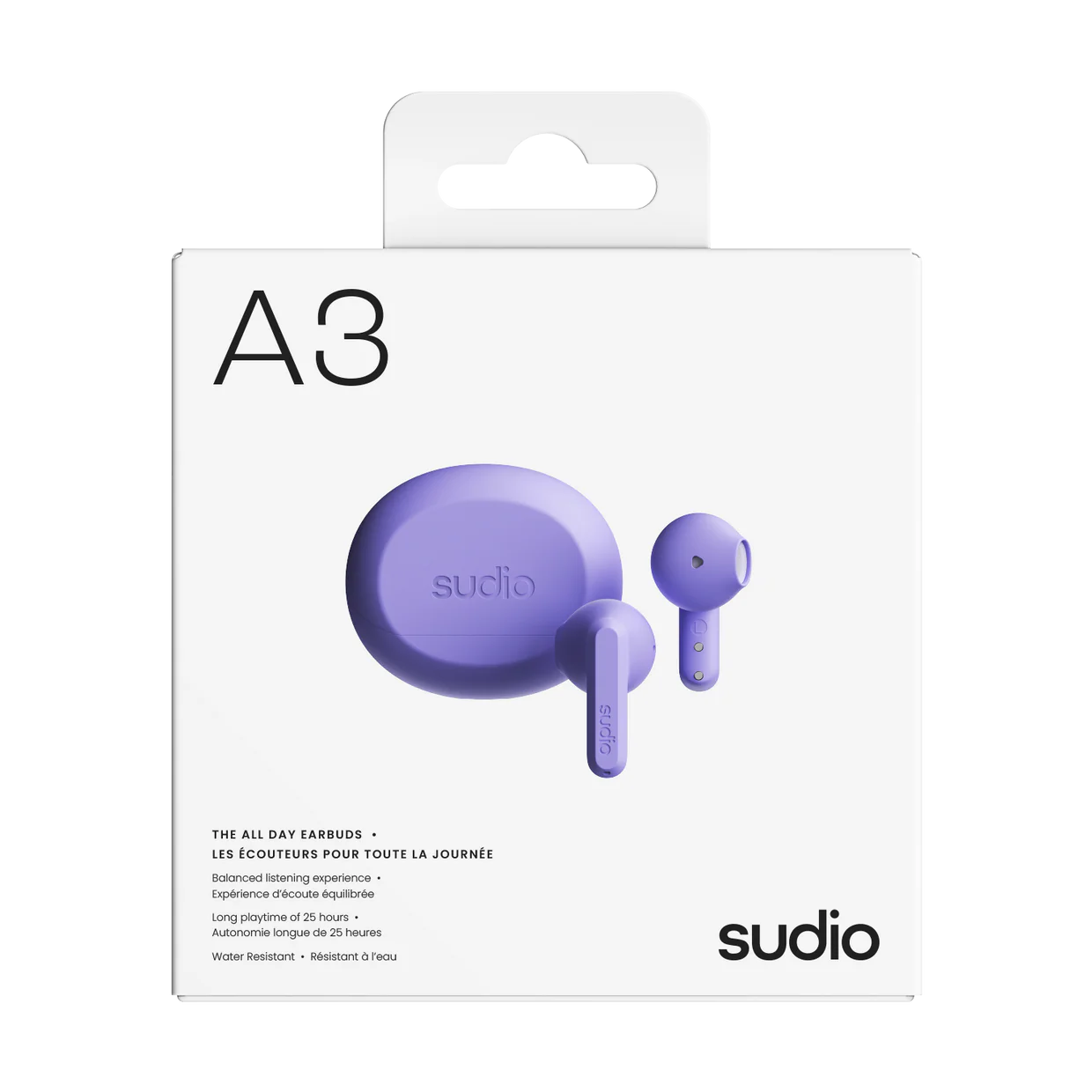 SUDIO A3 True Wireless All-Day Earbuds (Purple)