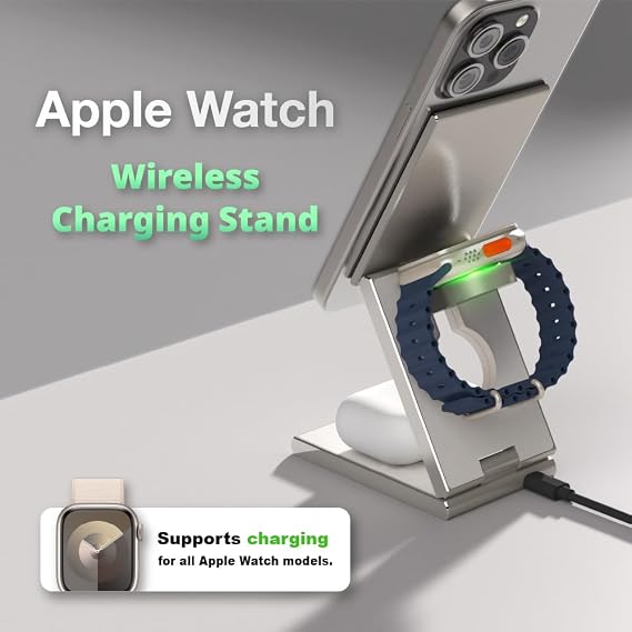 ADAM ELEMENTS Mag Z Magnetic 3-in-1 Foldable Travel Charging Station (Black)