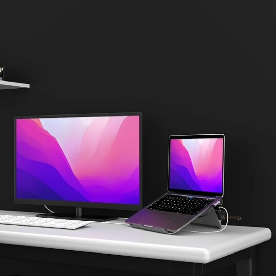 ADAM ELEMENTS CASA HUB Stand USB-C Multiport 5-in-1 Laptop Stand Hub (Grey)