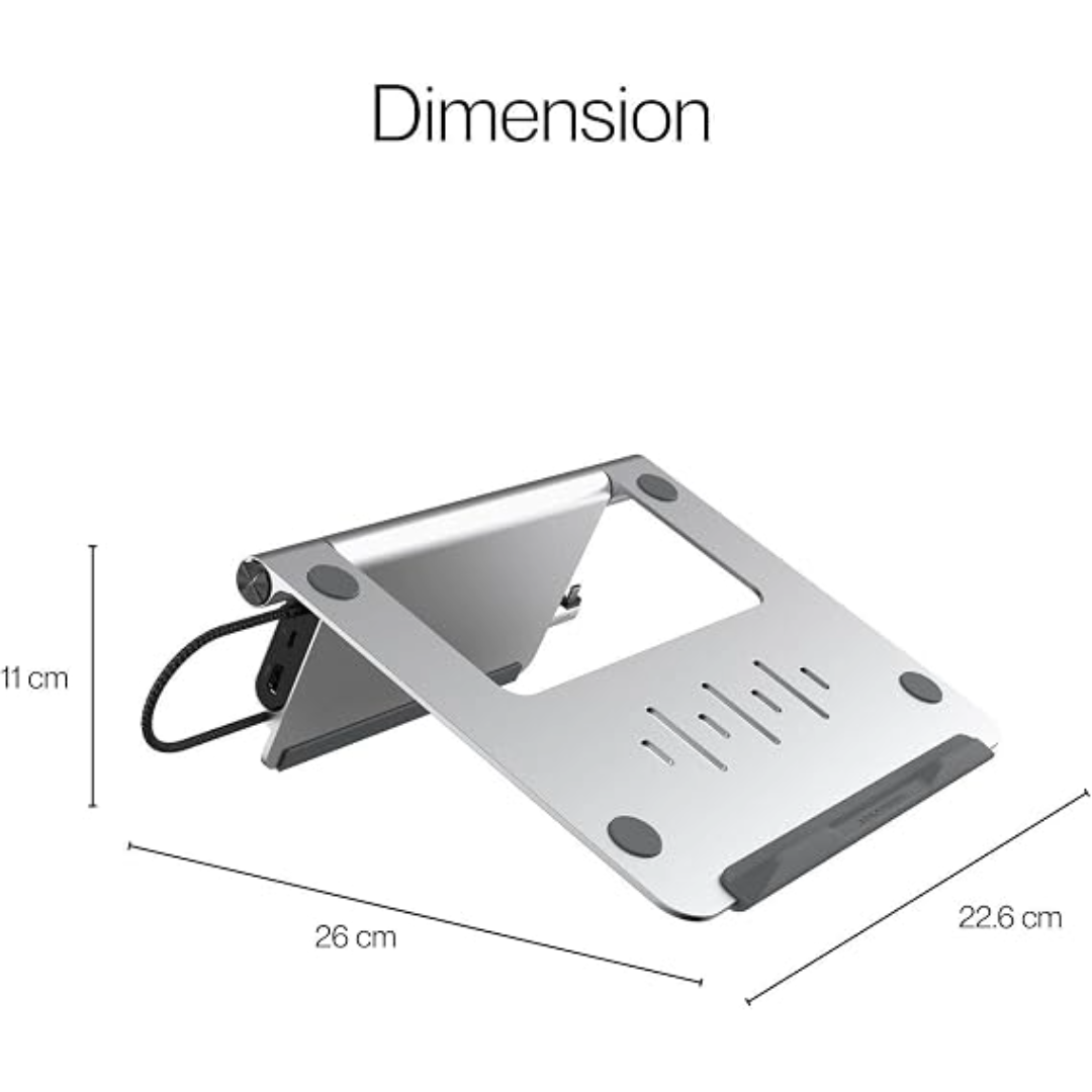 ADAM ELEMENTS CASA HUB Stand USB-C Multiport 5-in-1 Laptop Stand Hub (Grey)